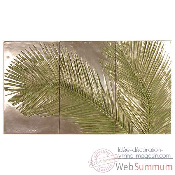 Decoration murale-Modele Palm Triptych, surface bronze nouveau-bs4128nb