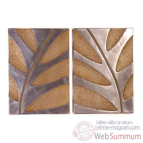 Décoration murale-Modèle Foliage Wall Decor S/2, surface aluminium avec rouille-bs4133alu/rst