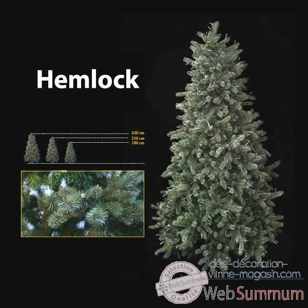 Sapin de Noel 180 cm Professionnel Hemlock Downswept Pine Tree 400 lumieres Vert