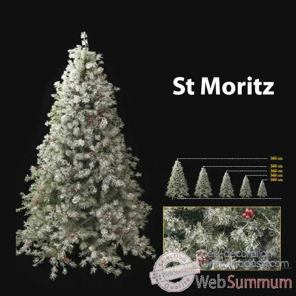 Sapin de Noel 240 cm Professionnel St Moritz Winter Tree 750 lumieres White-Berry