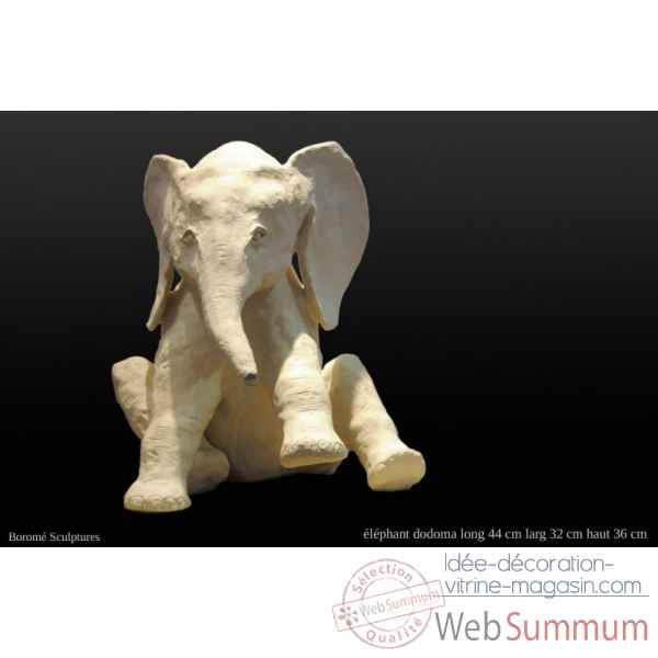 Eléphant dodoma en plâtre Boromé Sculptures -eledodoma