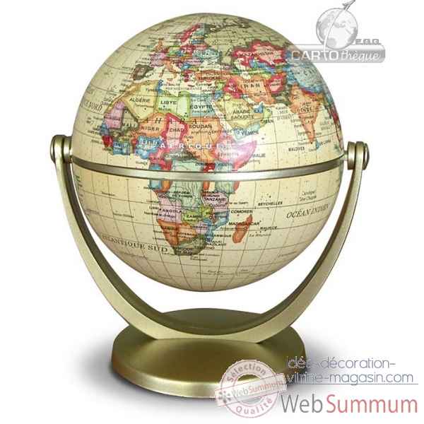Globe 10 cm tournant antique politique cartothque egg -CAEGL10ANT