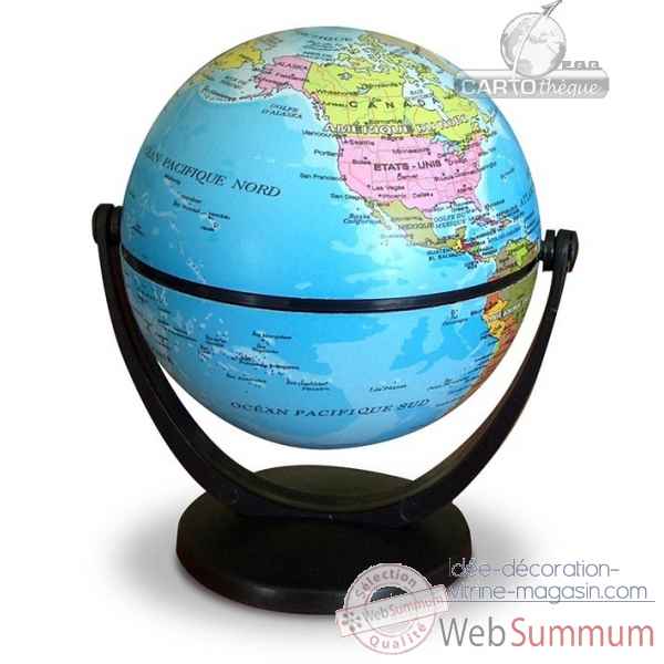 Globe 10 cm tournant bleu politique cartothque egg -CAEGL10BLE