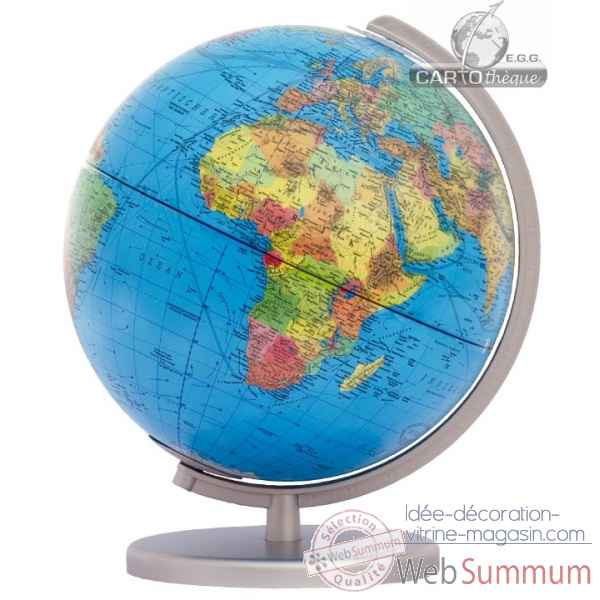 Globe colombus lumineux 30 cm boule politique pied metal Cartotheque EGG -CO403011