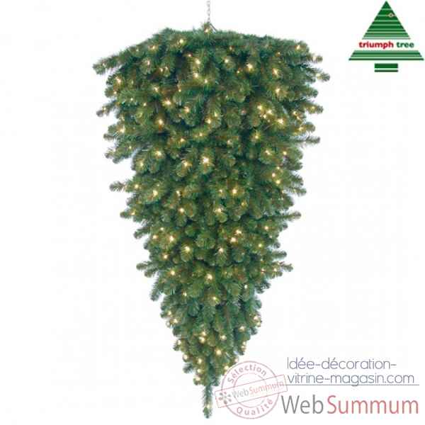 X-mas tree led half wall upside down scandia pine h120d91 d.green 64l tips 280 Edelman -388662