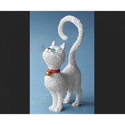 Figurine chat blanc Dubout Qu\'est-ce qu\'on mange -DUB75