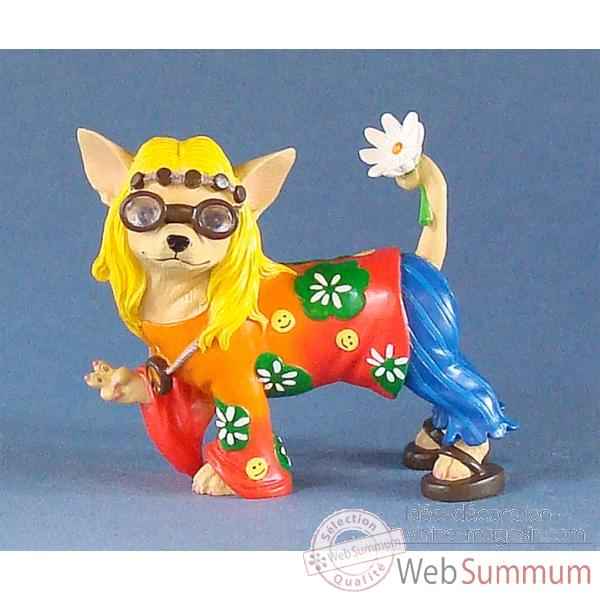 Figurine Chien Chihuahua Fleur 13383