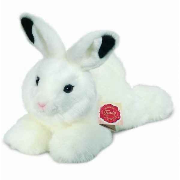 Peluche Lapin couche blanc Hermann Teddy collection 28cm 93754 8