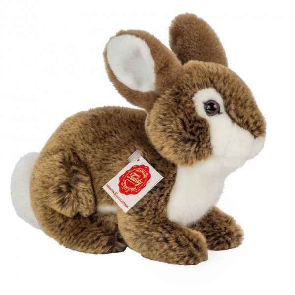Peluche lapin assis marron fonce 20 cm hermann teddy collection -93725 8