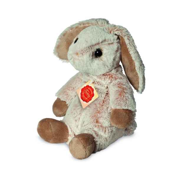 Peluche petit lapin assis 25 cm hermann -94628 1