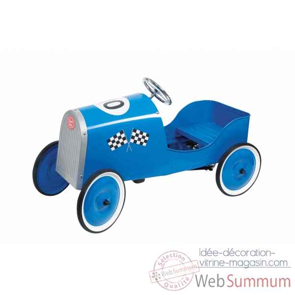 Voiture a pedales voiture de course grand racer bleue toys pure -14095 Jouets Web-Summum