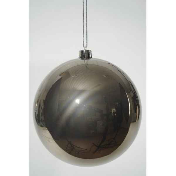 Boule plastique uni brillant 200 mm gris argile Kaemingk -22469