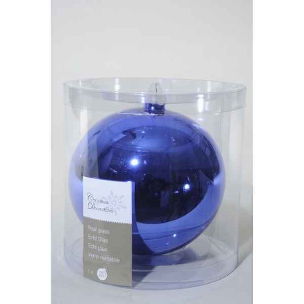 Boule uni brillant 150mm bleu de cobalt Kaemingk -113606
