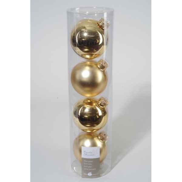 Boules machine uni brill-mat 100mm or clair Kaemingk -141500
