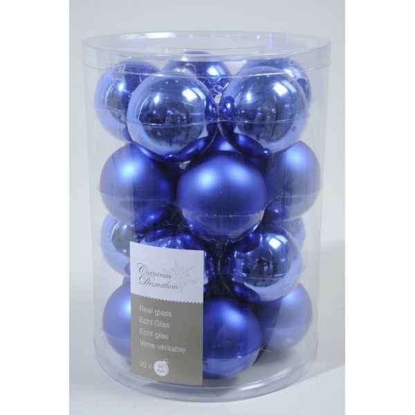 Boules machine uni brill-mat 60mm bleu de cobalt Kaemingk -140225