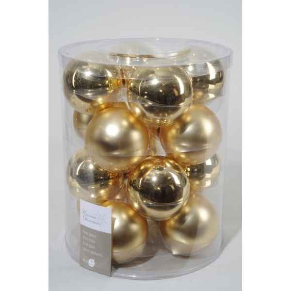 Boules machine uni brill-mat 80mm or clair Kaemingk -140713