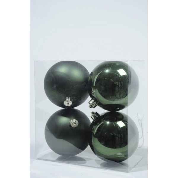 Boules plastique uni brill-mat 100 mm vert classique Kaemingk -22221