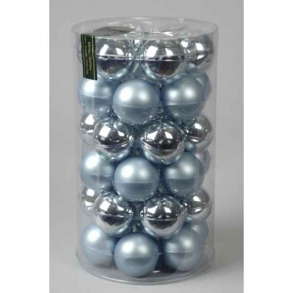 Mini-boules en verre brill-mat 40 mm bleu ciel brillant Kaemingk -10417