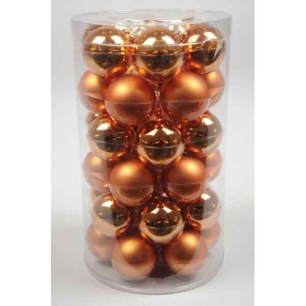 Mini-boules en verre brill-mat 40 mm citrouille Kaemingk -10423
