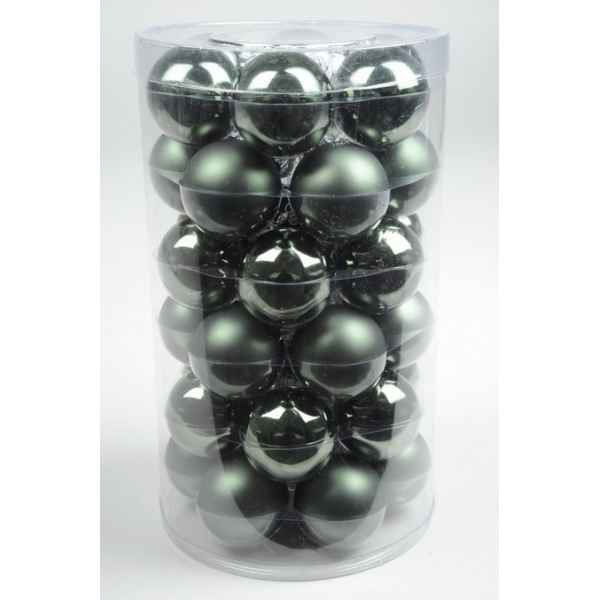 Mini-boules en verre brill-mat 40 mm vert classique Kaemingk -10433