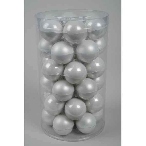 Mini-boules en verre email-mat 40 mm blanc d\'hiver Kaemingk -10406
