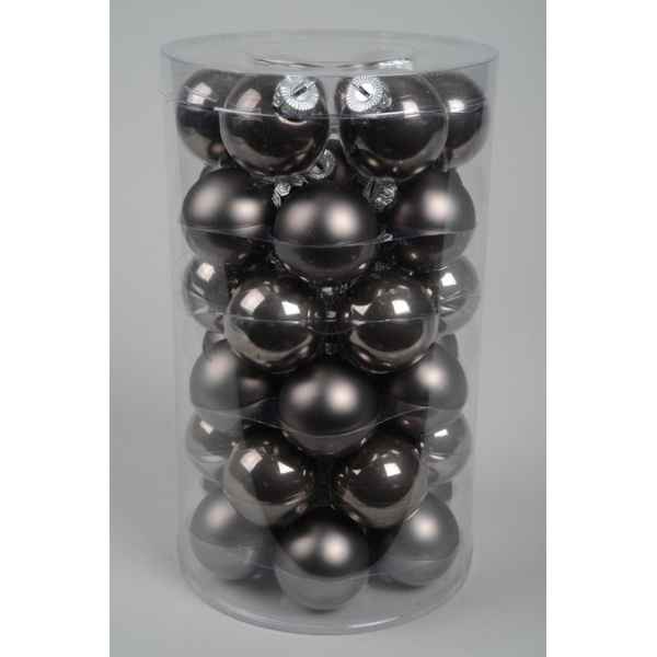 Mini-boules en verre email-mat 40 mm gris argile Kaemingk -10455