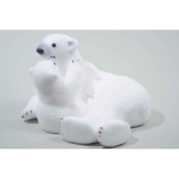 Ours polaire mousse avec enfant avec neige Kaemingk -455600