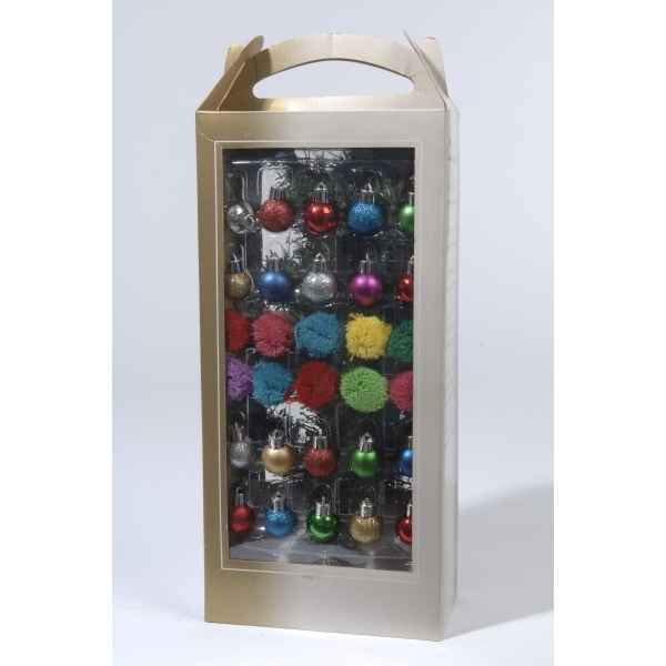 Sapin mini avec décoration 20 boules et 10 pompons Everlands -NF -683374