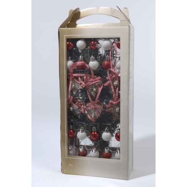 Sapin mini avec décoration 20 boules et 6 figurines ecorce Everlands -NF -683373
