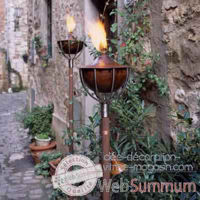 2 Lampes a huile Roma style acier brillant Aristo - 825619