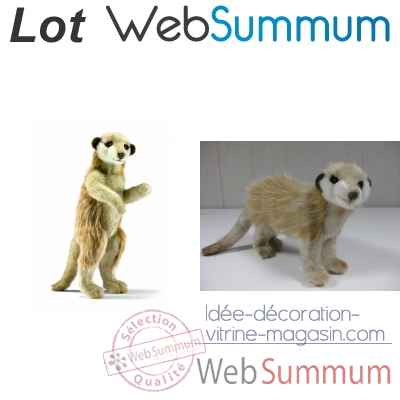 Lot 2 peluches animalieres suricate et chien de prairie -LWS-414