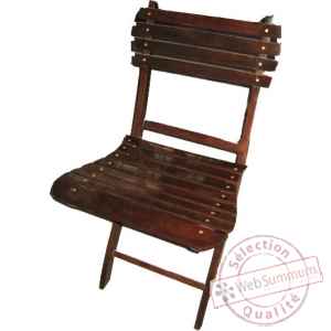 Chaise pliante en palissandre massif a barreaux Meuble de navire BAKER