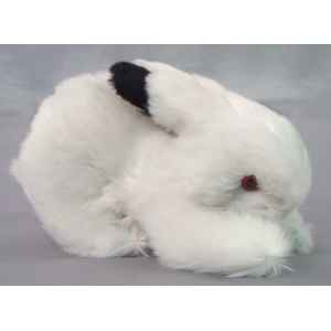Peluche lapin noir et blanc 20 cm Piutre -706