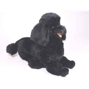 Peluche allongee poodle noir 60 cm Piutre -253