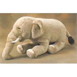 Peluche allongee elephant d'Inde 60 cm Piutre -2576