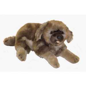 Peluche allongee leonberg 45 cm Piutre -3364