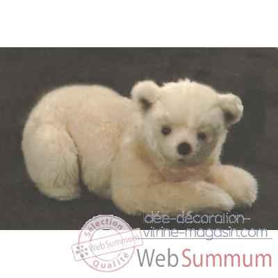 Peluche allongee ours polaire 50 cm Piutre -2163