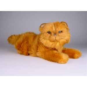 Peluche allongee chat persan roux 40 cm Piutre -2456