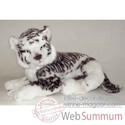 Peluche allongee tigreau de siberie 55 cm Piutre -2531
