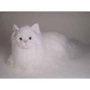 Peluche allongee chat angora blanc 45 cm Piutre -2333