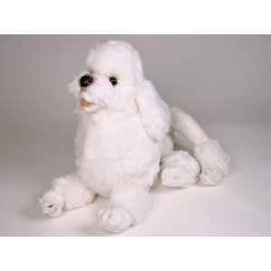 Peluche allongee poodle blanc 60 cm Piutre -259