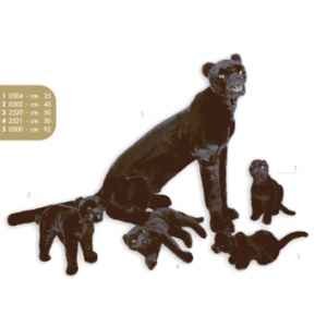 Peluche assise panthere noire 50 cm Piutre -2520