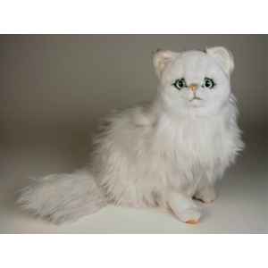 Peluche assise chat persan chinchilla blanc 50 cm Piutre -2300