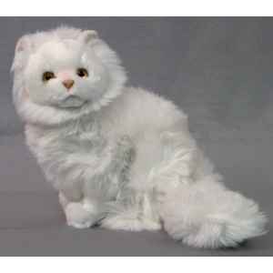 Peluche assise chat persan blanc 35 cm Piutre -314