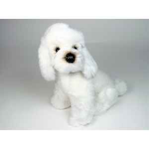 Peluche assise poodle blanc 35 cm Piutre -281