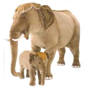 Peluche debout elephant d'Inde 90 cm Piutre -2575