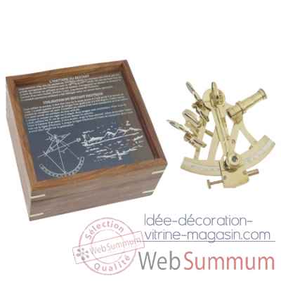 Sextant dans coffret grave, lb - l. 12 cm Produits marins Web Summum -1113