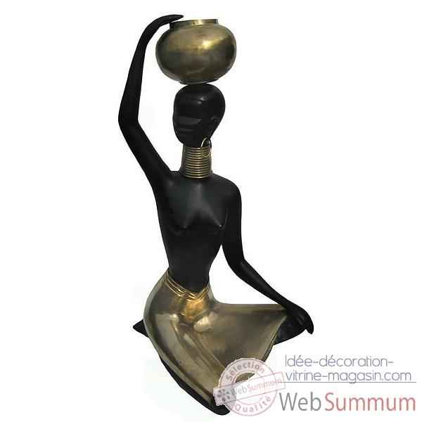Statuette femmes africaine en bronze -BRZ08-18