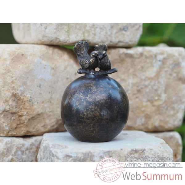 Petite urne avec des pigeons Thermobrass -FV0361BRW-B
