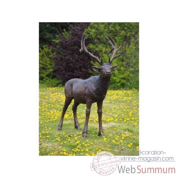 Sculpture cerf en bronze thermobrass -b96005